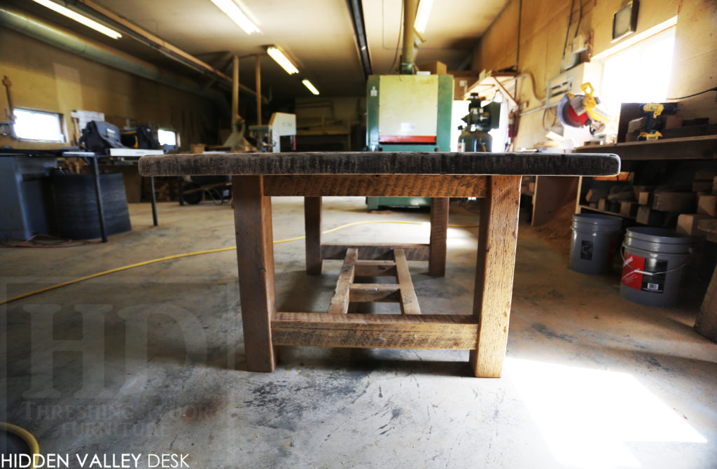 reclaimed wood desk, barnwood desk, hd threshing, gerald reinink