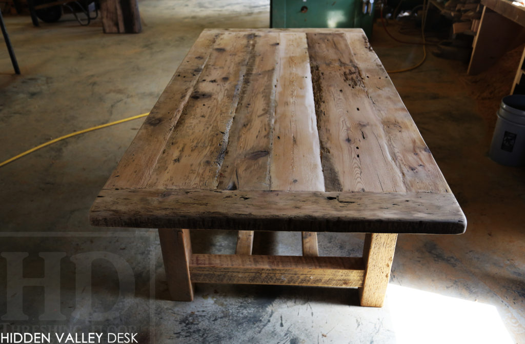 reclaimed wood desk, barnwood desk, hd threshing, gerald reinink