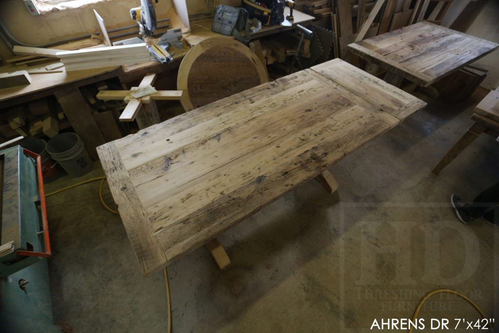 reclaimed wood table, stratford, ontario, rustic table, farmhouse table, country style table, hd threshing, solid wood furniture, mennonite furniture, barnwood table, cottage table