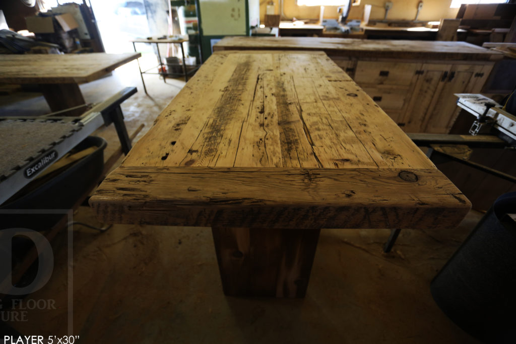 boardroom table ontario, reclaimed wood furniture, hd threshing, epoxy finish, custom boardroom table ontario, unique boardroom table ontario, gerald reinink