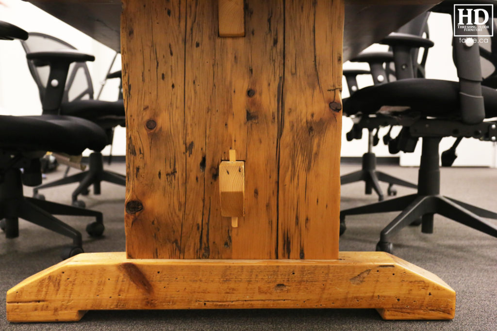 unique boardroom table, reclaimed wood boardroom table, gerald reinink, hd threshing floor furniture, epoxy, ontario