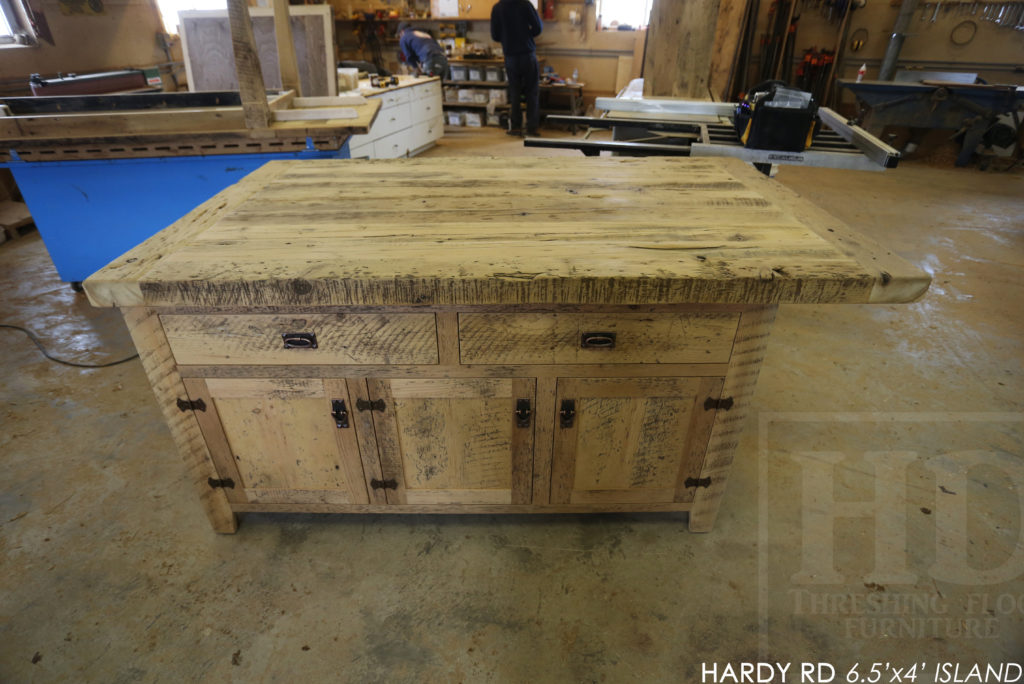 kitchen island, reclaimed wood island, rustic island, cottage island, country style island, custom reclaimed wood island, lee valley hardware, hemlock, hemlock barnboard, hemlock barnwood, epoxy, epoxy finish, unique kitchen island, gerald reinink