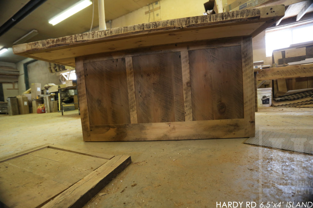 kitchen island, reclaimed wood island, rustic island, cottage island, country style island, custom reclaimed wood island, lee valley hardware, hemlock, hemlock barnboard, hemlock barnwood, epoxy, epoxy finish, unique kitchen island, gerald reinink