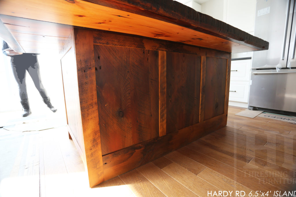 kitchen island, reclaimed wood island, rustic island, cottage island, country style island, custom reclaimed wood island, lee valley hardware, hemlock, hemlock barnboard, hemlock barnwood, epoxy, epoxy finish, unique kitchen island, gerald reinink