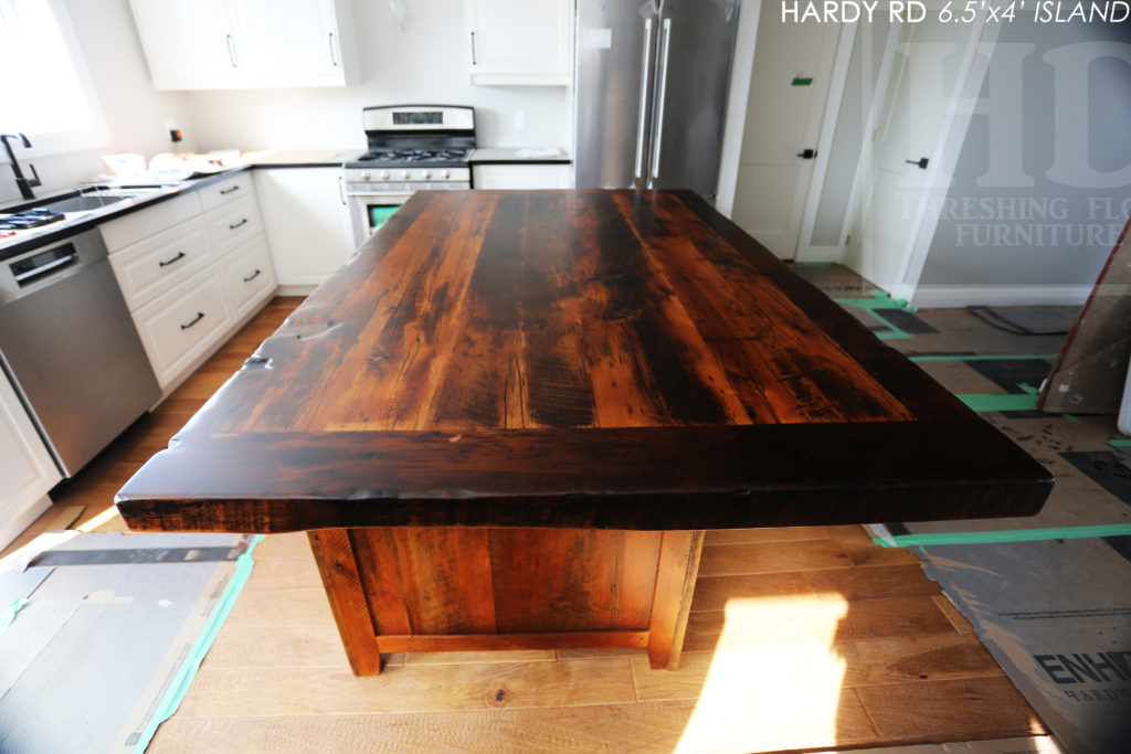 kitchen island, reclaimed wood island, rustic island, cottage island, country style island, custom reclaimed wood island, lee valley hardware, hemlock, hemlock barnboard, hemlock barnwood, epoxy, epoxy finish, unique kitchen island, gerald reinink