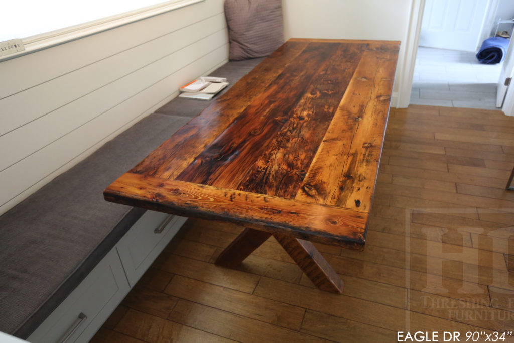 reclaimed wood tables ontario, rustic furniture canada, hd threshing, rustic table, rustic furniture, cottage table, sawbuck, x base, recycled wood table, burlington, ontario, gerald reinink, epoxy