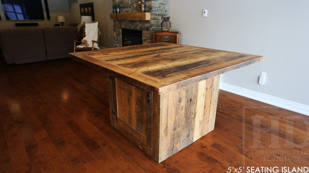 reclaimed wood island, kitchen island, custom island, solid wood island, puslinch, ontario, barnwood kitchen island, rustic kitchen island, cottage island, reclaimed wood, hd threshing, epoxy finish, rustic furniture canada, rustic furniture ontario, ontario made, island, wood island, epoxy island, puslinch furniture