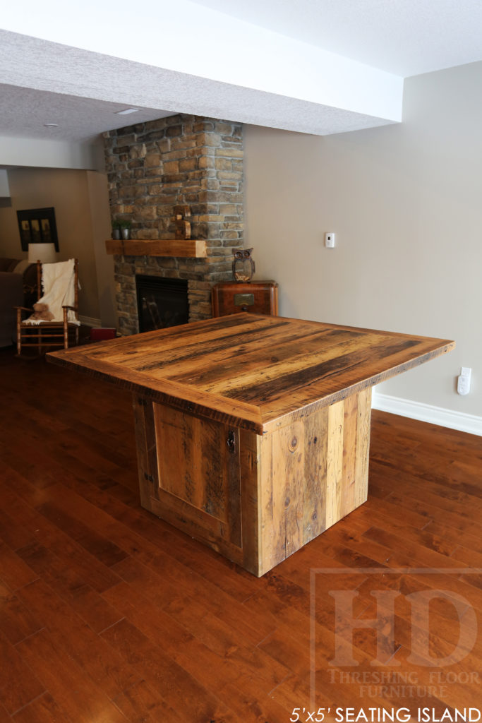 reclaimed wood island, kitchen island, custom island, solid wood island, puslinch, ontario, barnwood kitchen island, rustic kitchen island, cottage island, reclaimed wood, hd threshing, epoxy finish, rustic furniture canada, rustic furniture ontario, ontario made, island, wood island, epoxy island, puslinch furniture