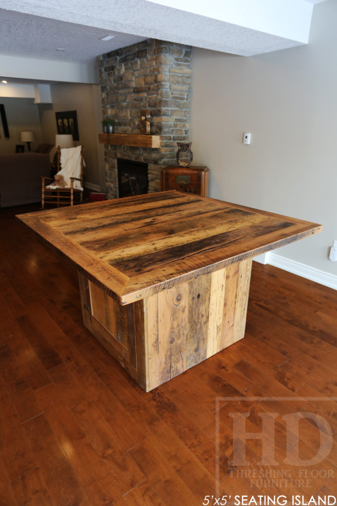 reclaimed wood island, kitchen island, custom island, solid wood island, puslinch, ontario, barnwood kitchen island, rustic kitchen island, cottage island, reclaimed wood, hd threshing, epoxy finish, rustic furniture canada, rustic furniture ontario, ontario made, island, wood island, epoxy island, puslinch furniture