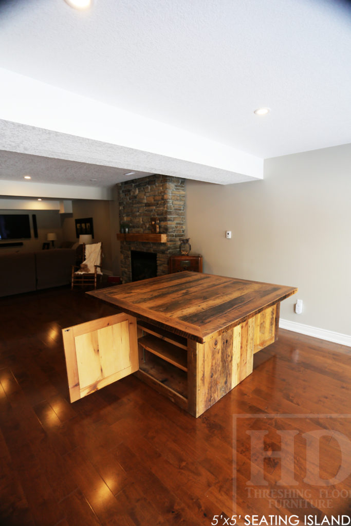 reclaimed wood island, kitchen island, custom island, solid wood island, puslinch, ontario, barnwood kitchen island, rustic kitchen island, cottage island, reclaimed wood, hd threshing, epoxy finish, rustic furniture canada, rustic furniture ontario, ontario made, island, wood island, epoxy island