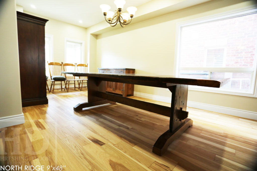 reclaimed wood table Georgetown, Ontario, trestle table, rustic furniture canada, barnwood, custom table, epoxy, ontario wood, gerald reinink, farmhouse table