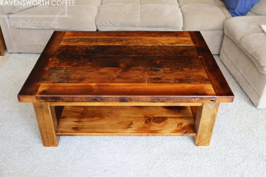 reclaimed wood coffee table, huntsville ontario, rustic coffee table, solid wood coffee table, epoxy, resin, unique coffee table, rustic furniture canada, mennonite furniture, custom coffee table, hd threshing, gerald reinink