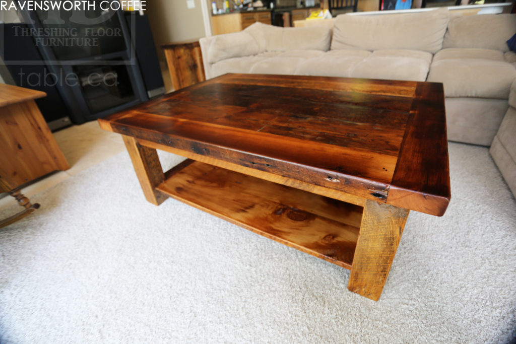 reclaimed wood coffee table, huntsville ontario, rustic coffee table, solid wood coffee table, epoxy, resin, unique coffee table, rustic furniture canada, mennonite furniture, custom coffee table, hd threshing, gerald reinink