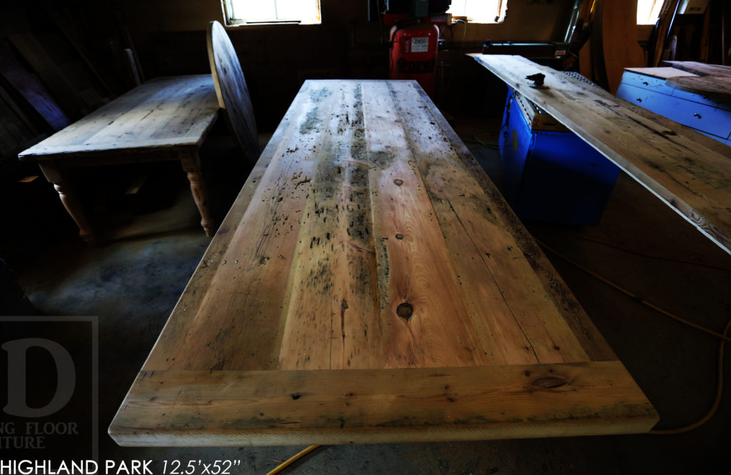 reclaimed wood table, rustic furniture, Dundas Ontario, epoxy finish, threshing table, old growth wood, rustic, cottage, farmhouse, hd threshing, custom table ontario, solid wood table, recycled wood table, hd threshing floor furniture, gerald reinink