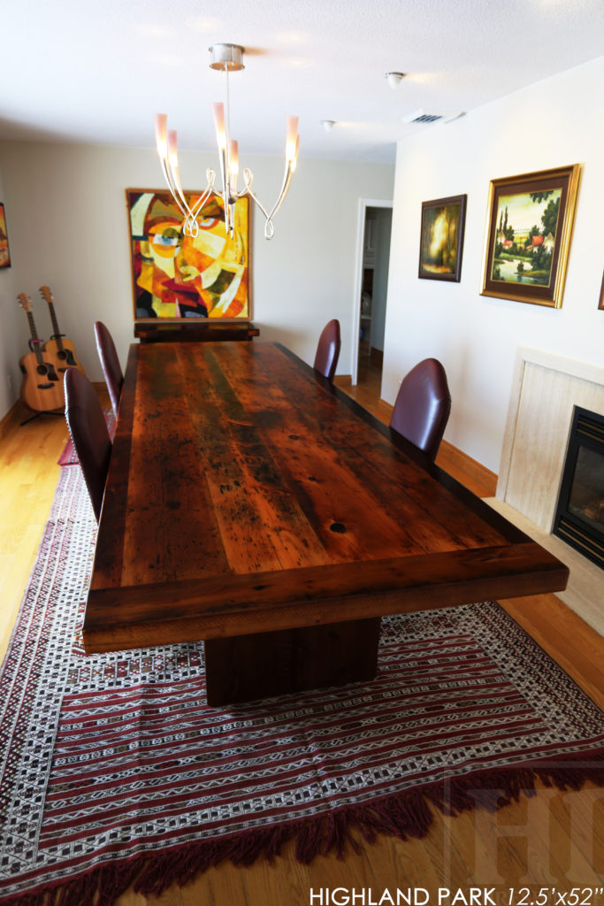 reclaimed wood table, rustic furniture, Dundas Ontario, epoxy finish, threshing table, old growth wood, rustic, cottage, farmhouse, hd threshing, custom table ontario, solid wood table, recycled wood table, hd threshing floor furniture, gerald reinink