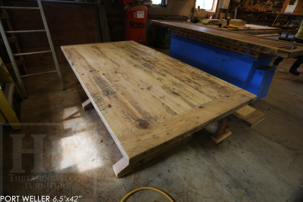 Niagara on the Lake, reclaimed wood table, epoxy, HD Threshing, wormy maple chairs, rustic table, reclaimed wood bench, lazy susan, Gerald Reinink