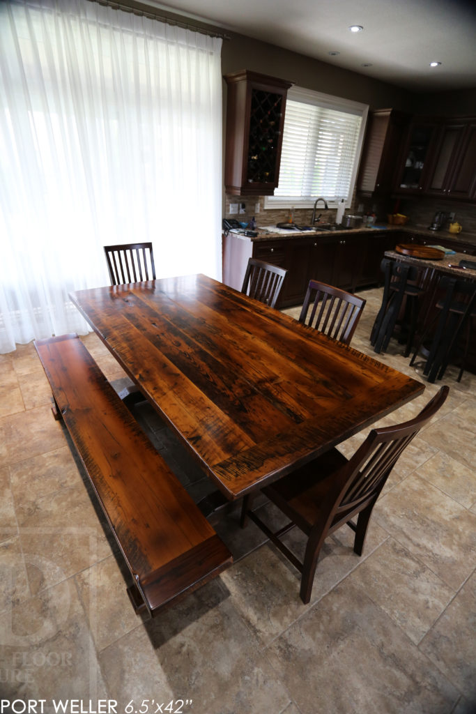 Niagara on the Lake, reclaimed wood table, epoxy, HD Threshing, wormy maple chairs, rustic table, reclaimed wood bench, lazy susan, Gerald Reinink