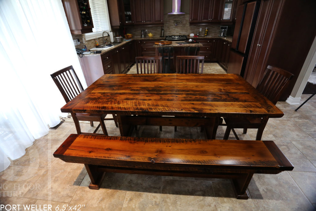 Niagara on the Lake, reclaimed wood table, epoxy, HD Threshing, wormy maple chairs, rustic table, reclaimed wood bench, lazy susan, Gerald Reinink