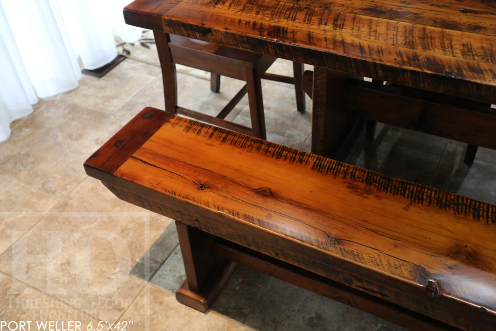 Niagara on the Lake, reclaimed wood table, epoxy, HD Threshing, wormy maple chairs, rustic table, reclaimed wood bench, lazy susan, Gerald Reinink