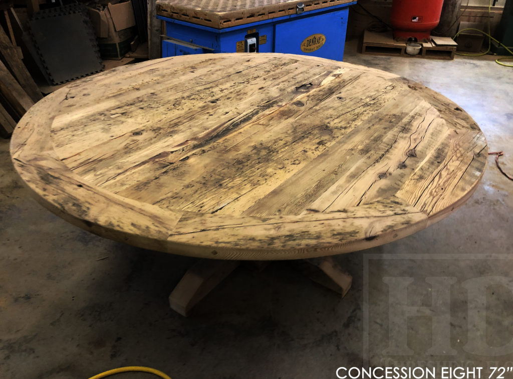 round table, puslinch, ontario, hd threshing, rustic table, farmhouse table, distressed wood table, cottage table, epoxy, hd threshing, solid wood table, custom round table, recycled wood table, round