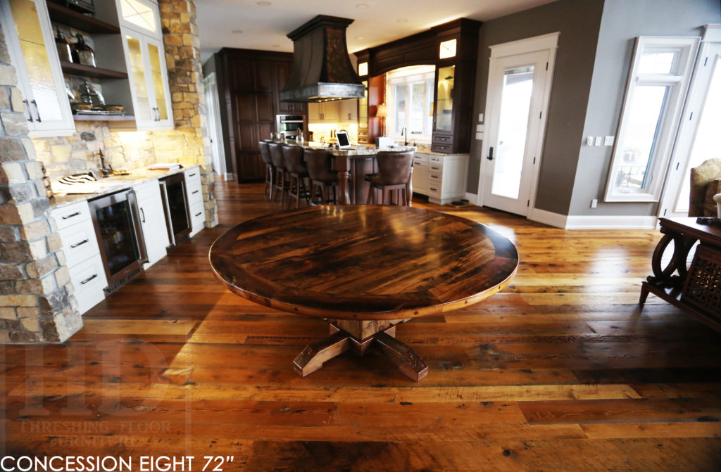 round table, puslinch, ontario, hd threshing, rustic table, farmhouse table, distressed wood table, cottage table, epoxy, hd threshing, solid wood table, custom round table, recycled wood table, round
