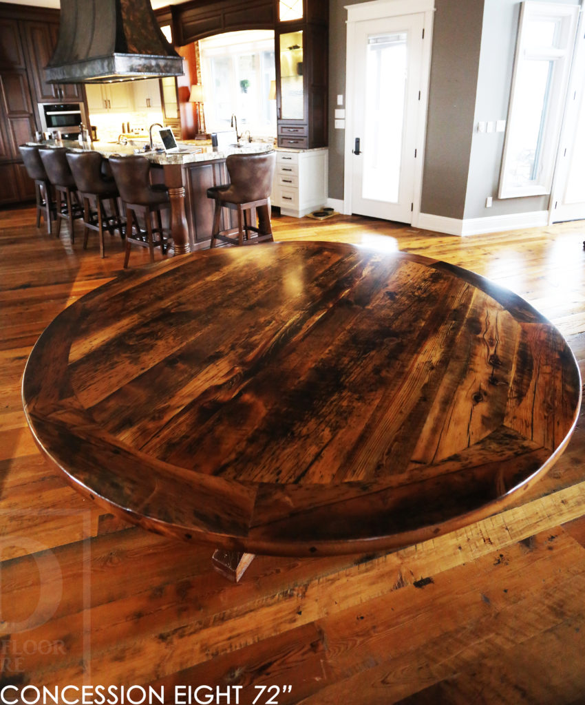 round table, puslinch, ontario, hd threshing, rustic table, farmhouse table, distressed wood table, cottage table, epoxy, hd threshing, solid wood table, custom round table, recycled wood table, round