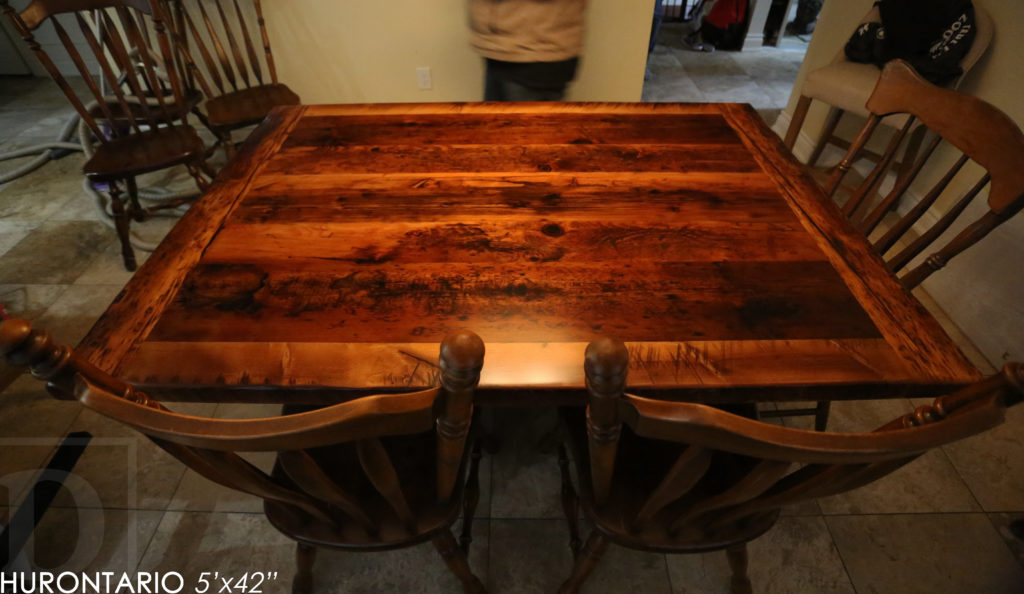 reclaimed wood tables ontario, sawbuck, hd threshing, epoxy, rustic, farmhouse, custom, gerald reinink