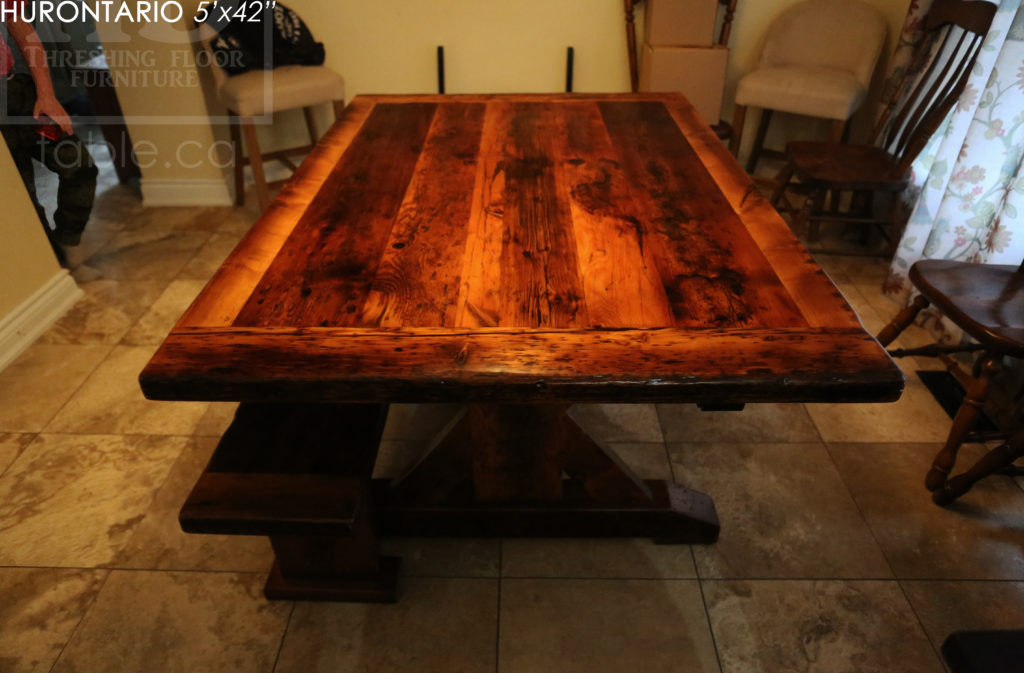 reclaimed wood tables ontario, sawbuck, hd threshing, epoxy, rustic, farmhouse, custom, gerald reinink