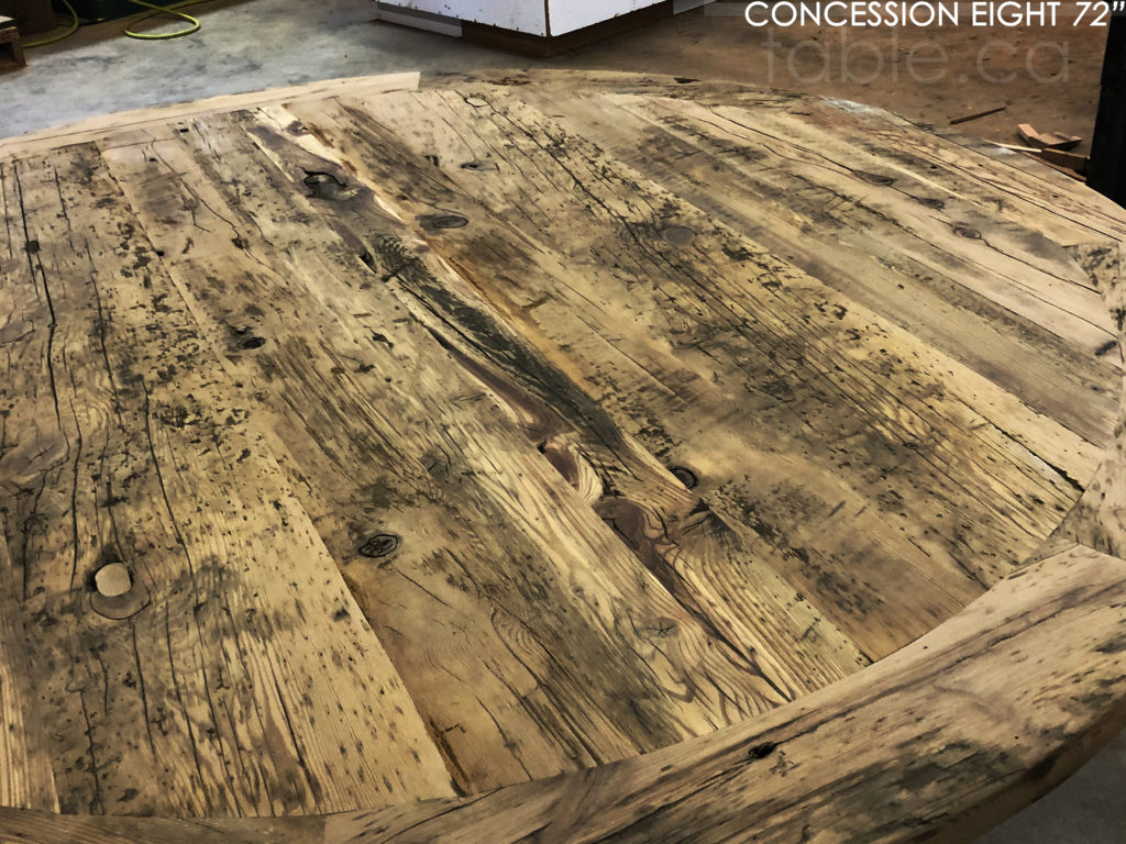 round table, puslinch, ontario, hd threshing, rustic table, farmhouse table, distressed wood table, cottage table, epoxy, hd threshing, solid wood table, custom round table, recycled wood table, round