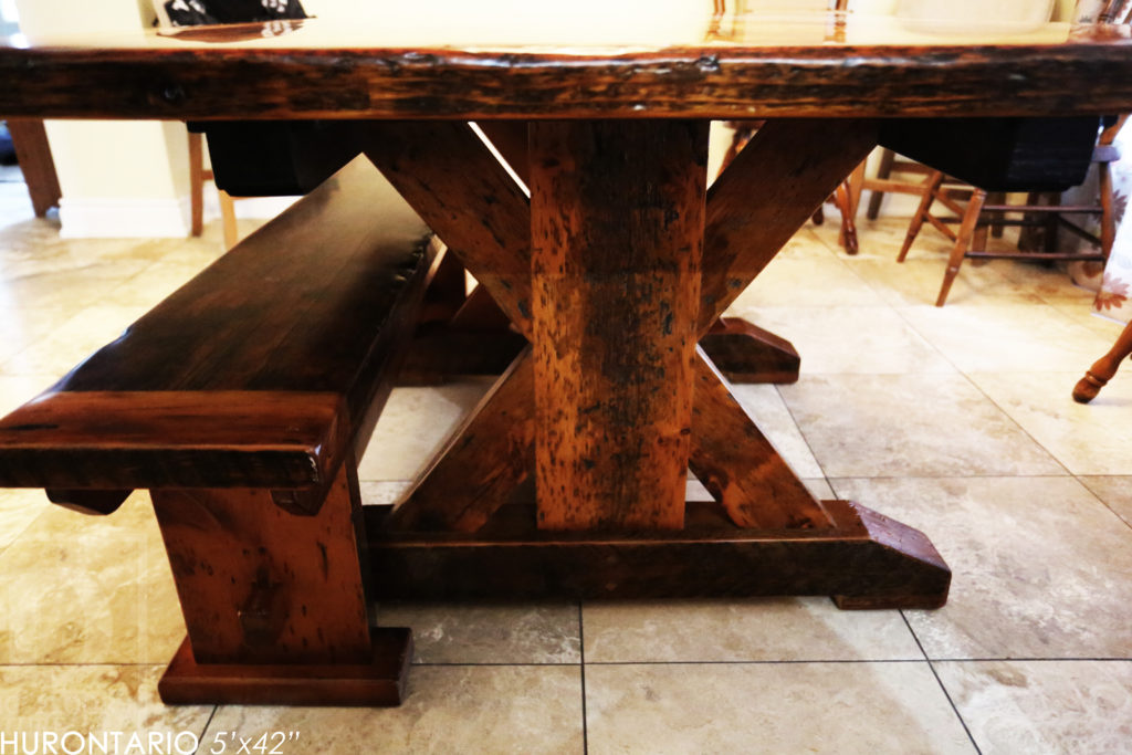 reclaimed wood tables ontario, sawbuck, hd threshing, epoxy, rustic, farmhouse, custom, gerald reinink