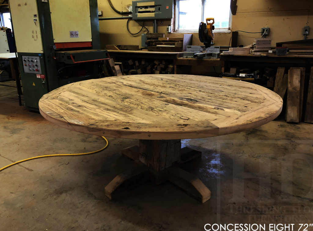 round table, puslinch, ontario, hd threshing, rustic table, farmhouse table, distressed wood table, cottage table, epoxy, hd threshing, solid wood table, custom round table, recycled wood table, round