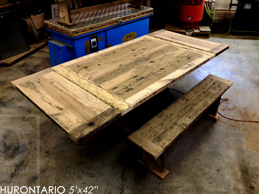 reclaimed wood tables ontario, sawbuck, hd threshing, epoxy, rustic, farmhouse, custom, gerald reinink