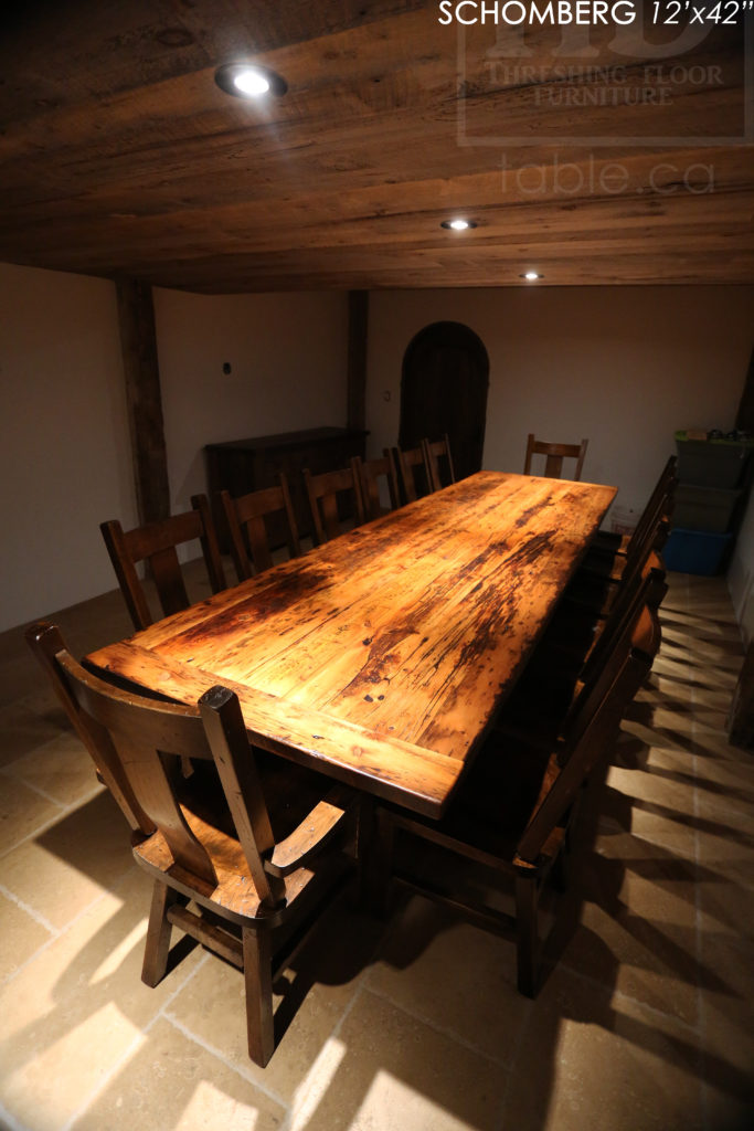 reclaimed wood table, barnwood table, schomberg ontario, hd threshing, custom furniture schomberg, farmhouse table, cottage table, mennonite furniture, gerald reinink