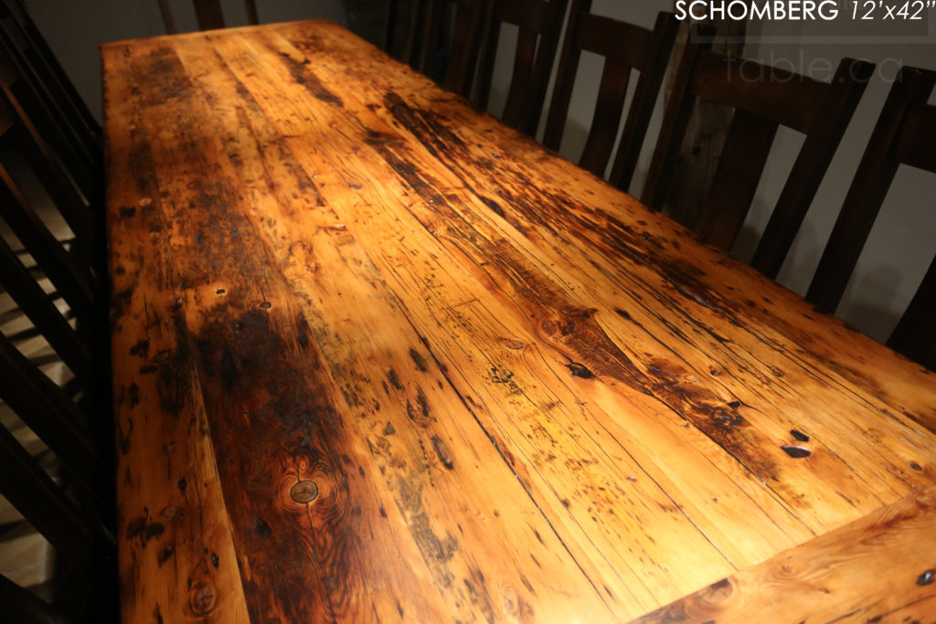 reclaimed wood table, barnwood table, schomberg ontario, hd threshing, custom furniture schomberg, farmhouse table, cottage table, mennonite furniture, gerald reinink