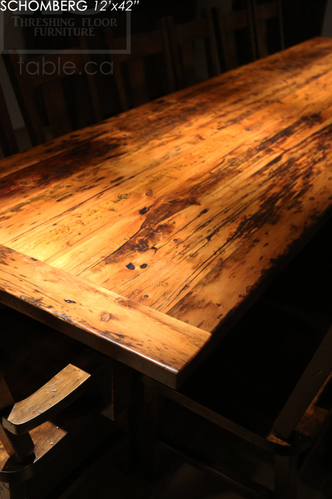 reclaimed wood table, barnwood table, schomberg ontario, hd threshing, custom furniture schomberg, farmhouse table, cottage table, mennonite furniture, gerald reinink