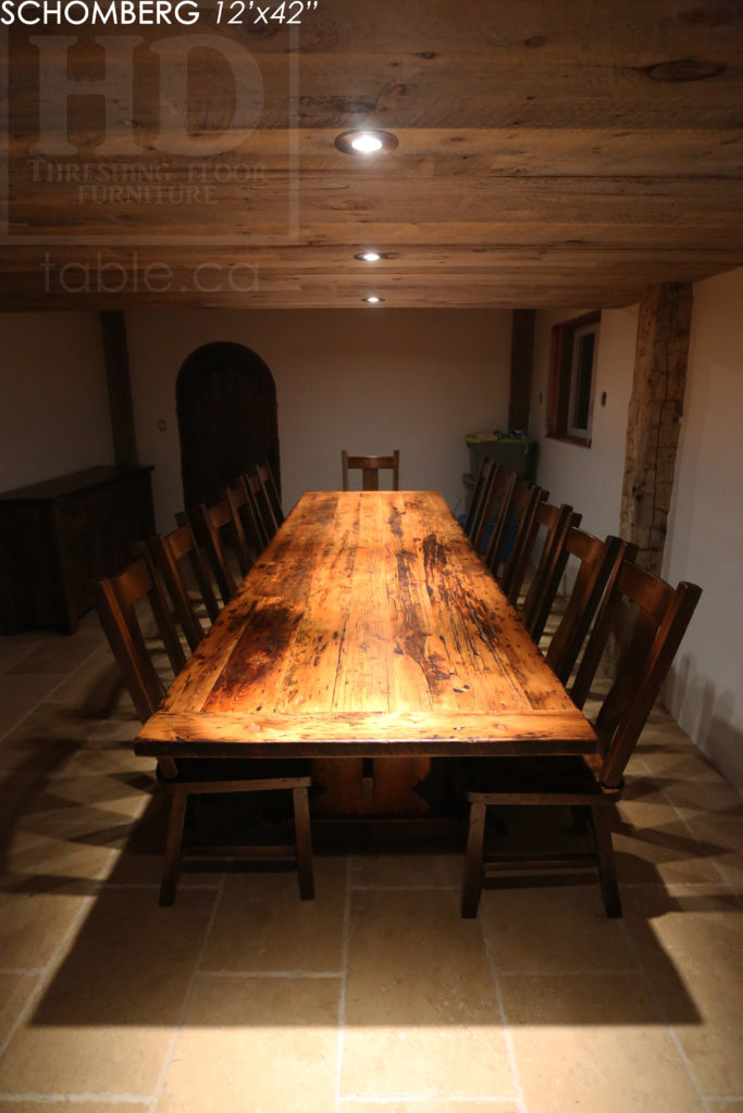 reclaimed wood table, barnwood table, schomberg ontario, hd threshing, custom furniture schomberg, farmhouse table, cottage table, mennonite furniture, gerald reinink