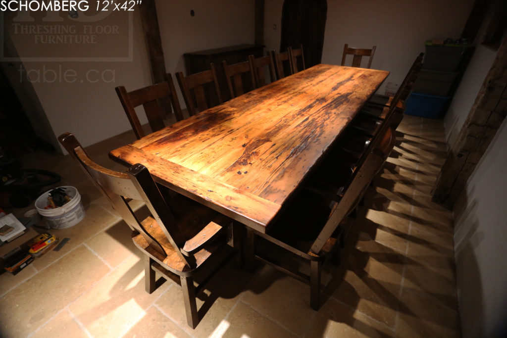 reclaimed wood table, barnwood table, schomberg ontario, hd threshing, custom furniture schomberg, farmhouse table, cottage table, mennonite furniture, gerald reinink