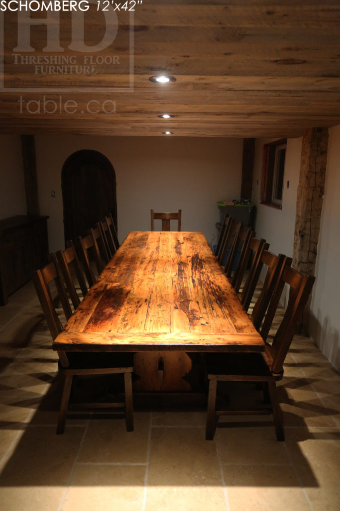 reclaimed wood table, barnwood table, schomberg ontario, hd threshing, custom furniture schomberg, farmhouse table, cottage table, mennonite furniture, gerald reinink