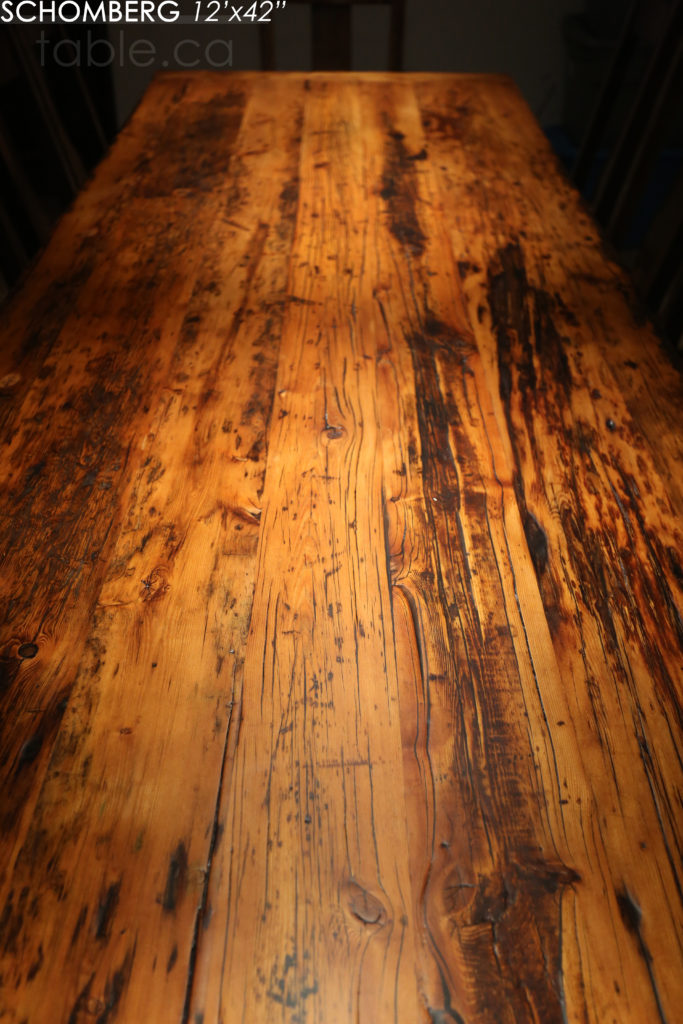 reclaimed wood table, barnwood table, schomberg ontario, hd threshing, custom furniture schomberg, farmhouse table, cottage table, mennonite furniture, gerald reinink