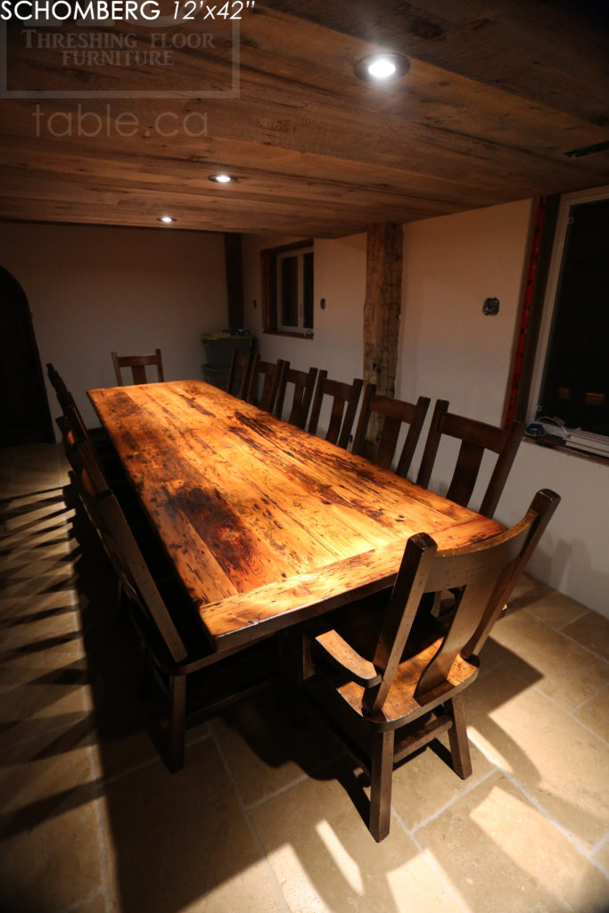 reclaimed wood table, barnwood table, schomberg ontario, hd threshing, custom furniture schomberg, farmhouse table, cottage table, mennonite furniture, gerald reinink