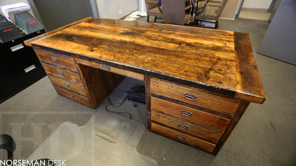 reclaimed wood desk, custom desk, etobicoke, ontario, barnwood desk, Ontario, unique desks ontario, hd threshing, gerald reinink, office furniture ontario