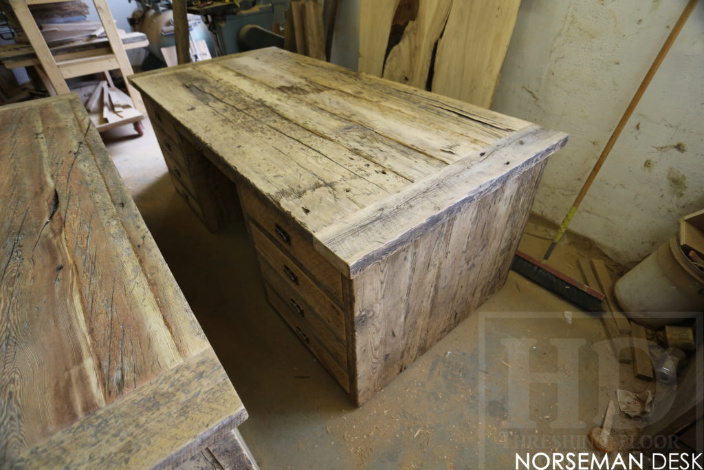 reclaimed wood desk, custom desk, etobicoke, ontario, barnwood desk, Ontario, unique desks ontario, hd threshing, gerald reinink, office furniture ontario