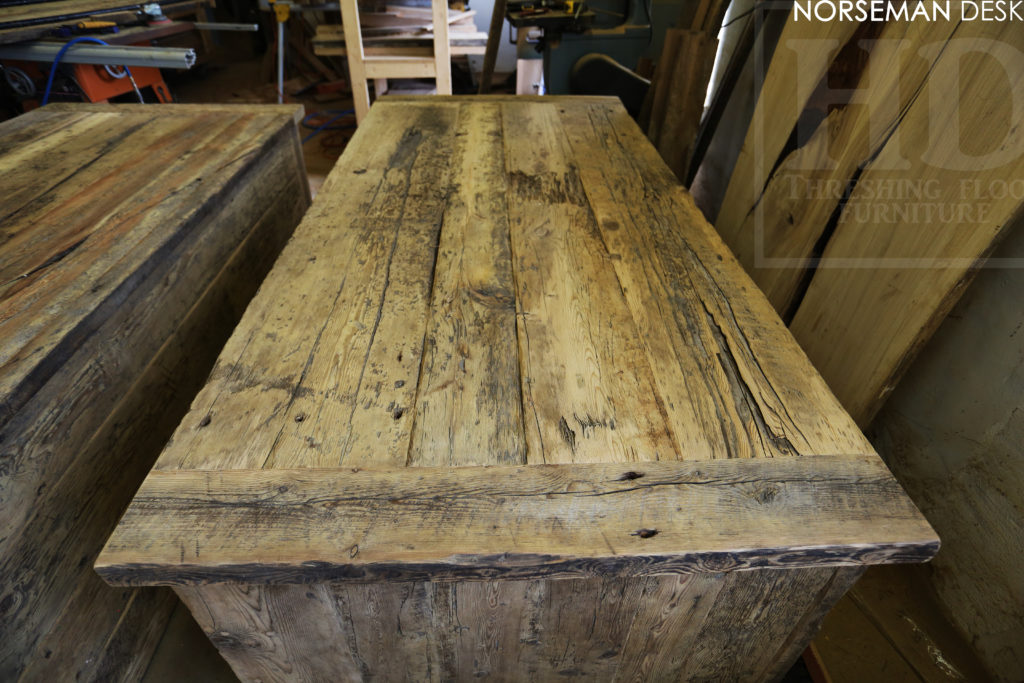 reclaimed wood desk, custom desk, etobicoke, ontario, barnwood desk, Ontario, unique desks ontario, hd threshing, gerald reinink, office furniture ontario