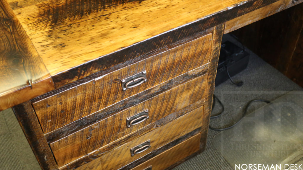 reclaimed wood desk, custom desk, etobicoke, ontario, barnwood desk, Ontario, unique desks ontario, hd threshing, gerald reinink, office furniture ontario