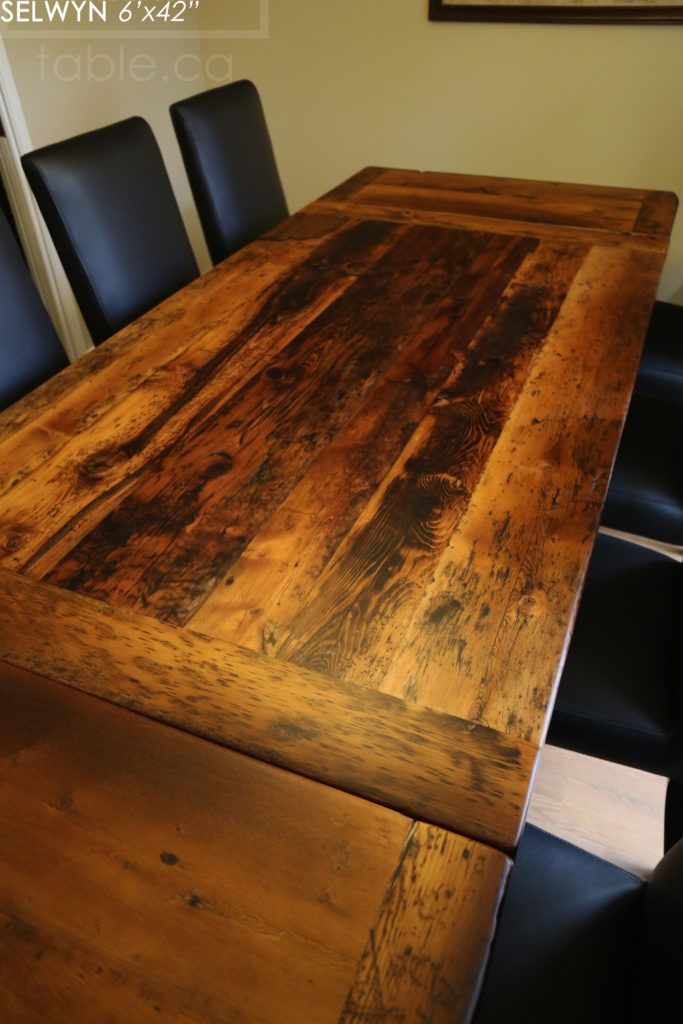 reclaimed wood table, ottawa ontario, modern table, custom barnwood table, hd threshing, hd threshing floor furniture, epoxy, rustic, farmhouse, solid wood, gerald reinink