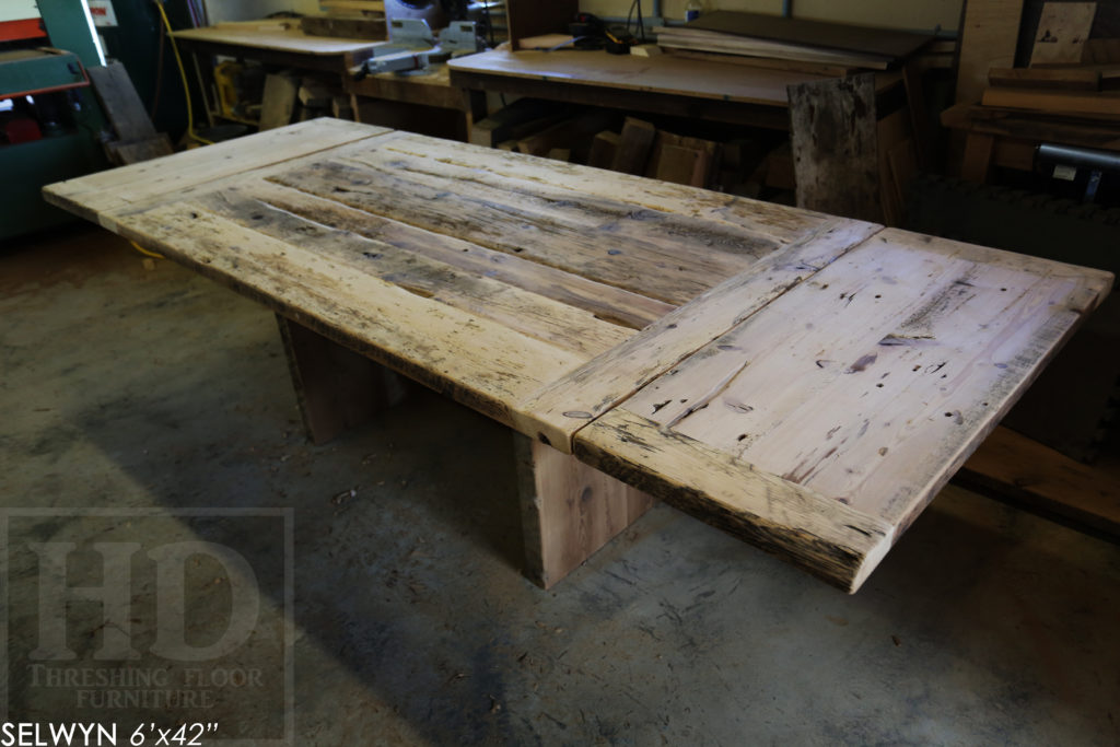 reclaimed wood table, ottawa ontario, modern table, custom barnwood table, hd threshing, hd threshing floor furniture, epoxy, rustic, farmhouse, solid wood, gerald reinink