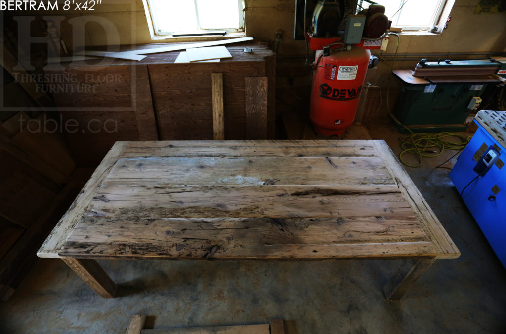 reclaimed wood harvest table, harvest tables hamilton, hd threshing, epoxy, bench, reclaimed wood bench, custom bench, hamilton, ontario, epoxy, rustic, farmhouse, mennonite furniture, distressed wood table, cottage table, farmhouse table, modern reclaimed wood table