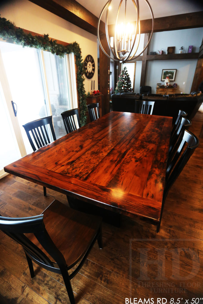 reclaimed wood table, petersburg, ontario, epoxy, rustic table, barnwood table, ontario barns, cottage style, farmhouse style, hemlock