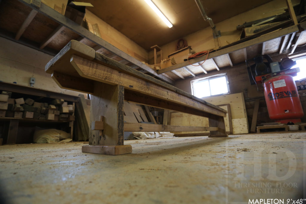 9′ Reclaimed Wood Table we made for a Schomberg Home Blog