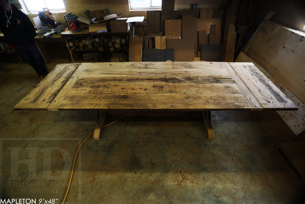 9′ Reclaimed Wood Table we made for a Schomberg Home Blog